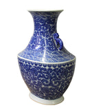 blue white porcelain vase with flower painting