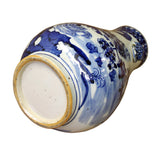 blue and white porcelain vase with house painting