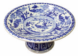 blue white plate - porcelain plate - offering disc
