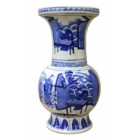 blue white vase - Chinese vase - porcelain vase