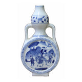 Chinese Blue White Porcelain People Theme Gourd Vase