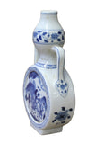 Chinese Blue White Porcelain People Theme Gourd Vase