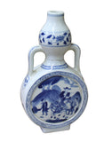 Chinese Blue White Porcelain People Theme Gourd Vase