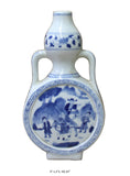 Chinese Blue White Porcelain People Theme Gourd Vase