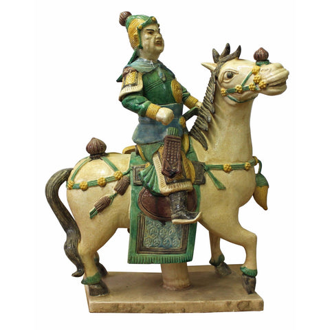 ceramic Chinese soldier on horse 