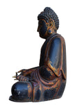 Chinese Golden Brown Wooden Meditation Sitting Buddha Statue cs3123S