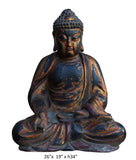 large wood sitting Buddha statue