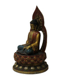 metal gold sitting Buddha on lotus base