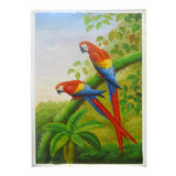 oil painting parrot bird