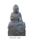 Chinese Distressed Brown White Stone Sitting Abhaya Mudra Buddha Statue cs3226S