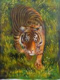 india tiger oil painting