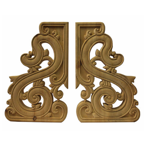 pair carved ceiling edge panel