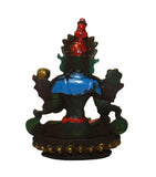 Crystal Glass Color Paint Small Chinese Sitting Tibetan Tara Buddha Statue cs3359