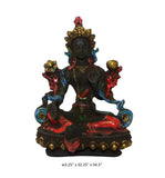Crystal Glass Color Paint Small Chinese Sitting Tibetan Tara Buddha Statue cs3359