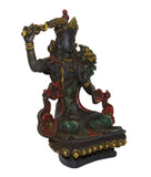 Crystal Glass Color Paint Small Chinese Sitting Tibetan Tara Buddha Statue cs3361S