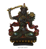 Crystal Glass Color Paint Small Chinese Sitting Tibetan Tara Buddha Statue cs3361S