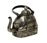 Handmade Metal Silver Color Elephant Shape Teapot Display