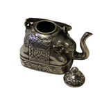Handmade Metal Silver Color Elephant Shape Teapot Display