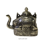 Handmade Metal Silver Color Elephant Shape Teapot Display
