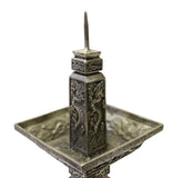 candle holder - silver holder - dragon motif