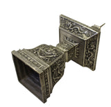 candle holder - silver holder - dragon motif