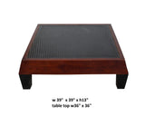Unique Brown Contemporary Black Geometric Pattern Square Straight Legs Coffee Table cs3481S
