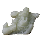 white stone Happy Buddha statue