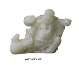 Chinese Oriental White Stone Carved Happy Buddha Statue Figure cs3549S