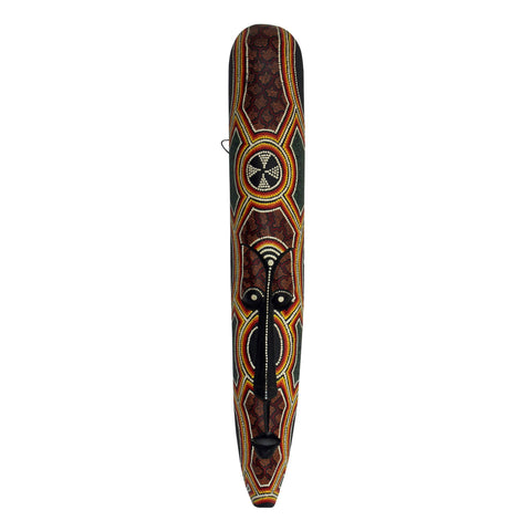 Tribal Wood Oval Multi-color Face Mask Wall Display Art