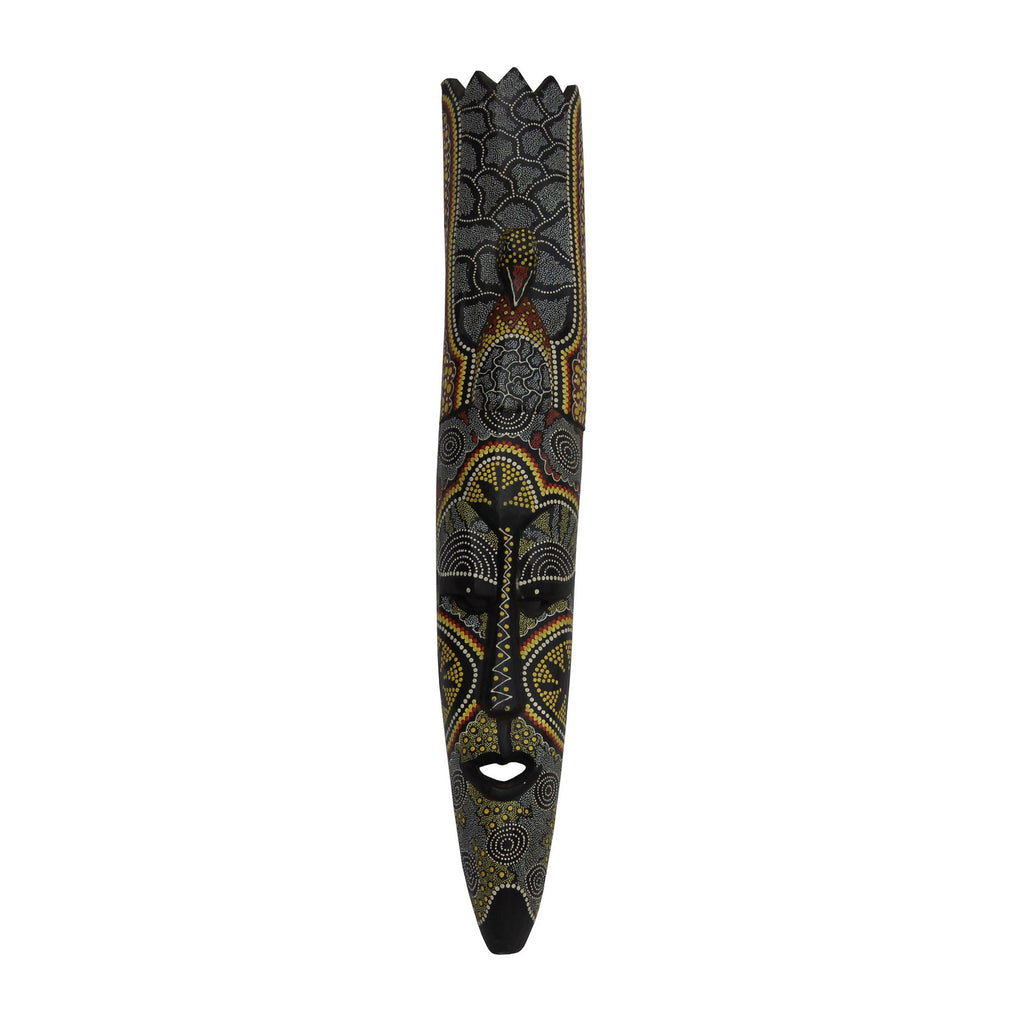 Handmade Tribal Wood Oval Multi-color Face Mask Wall Display Art cs3588S Handmade Tribal Wood Oval Multi-color Face Mask Wall Display Art cs3588S
