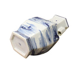 Chinese Blue & White Porcelain Oriental Mountain Scenery Graphic Vase cs3609S