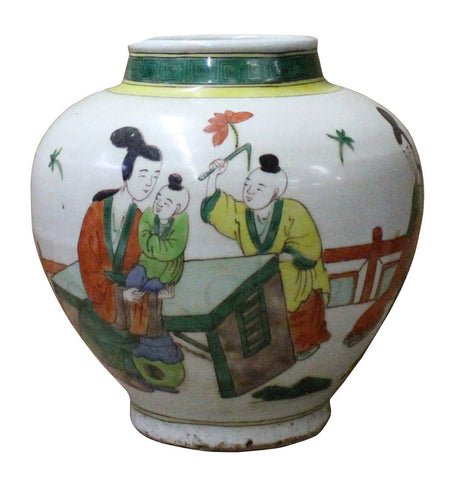 Chinese Oriental People Scenery Graphic Ceramic Vase cs3614S