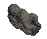stone carving sleeping baby statue