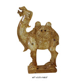 Chinese Clear Crystal Glass Vintage Dusty Finish Camel Figure cs3653S
