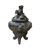 Oriental Distressed Bronze Metal Incense Burner