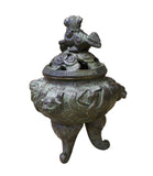 Oriental Distressed Bronze Metal Incense Burner