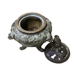 Oriental Distressed Bronze Metal Incense Burner