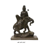 bronze Kwan Yin on elephant - Bodhisattva -  goddess of mercy - goddess of compassion