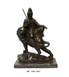 bronze Kwan Yin on lion - Bodhisattva -  goddess of mercy - goddess of compassion