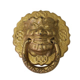 Chinese Metal Distressed Matte Gold Color Lion Head Shape Pull Handle Display cs3863S