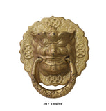 Chinese Metal Distressed Matte Gold Color Lion Head Shape Pull Handle Display cs3863S