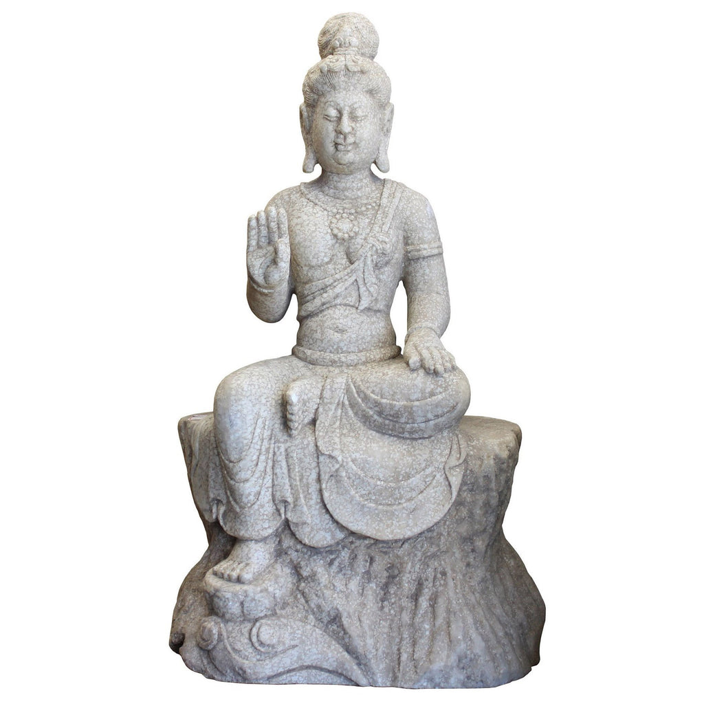 Chinese White Marble Stone Sitting Kwan Yin Tara Bodhisattva Statue cs3883S Chinese White Marble Stone Sitting Kwan Yin Tara Bodhisattva Statue cs3883S
