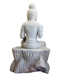 Chinese White Marble Stone Sitting Kwan Yin Tara Bodhisattva Statue cs3883S