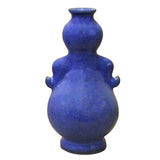 Chinese Oriental Ceramic Gourd Shape Purple Blue Vase