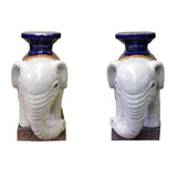 pair ceramic elephant vase stand 