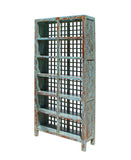 Chinese Distressed Blue Lacquer Display Bookcase Cabinet cs4060S