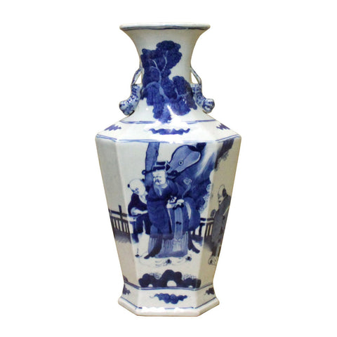 blue white vase - Chinese vase - porcelain vase