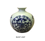 Chinese Oriental Ceramic Light Celadon Green Blue Graphic Vase cs4108S