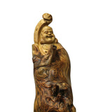 wood carved Happy Buddha statue