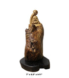 Chinese Cypress Wood Carved Irregular Shape Happy Buddha Statue cs4137S